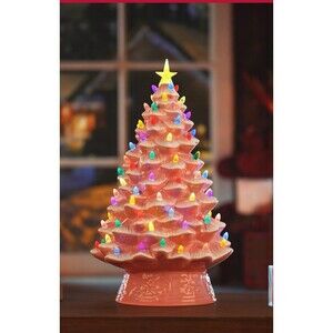 MR. CHRISTMAS NOSTALGIC CHRISTMAS TREE - CERAMIC - PINK Multi - 18"